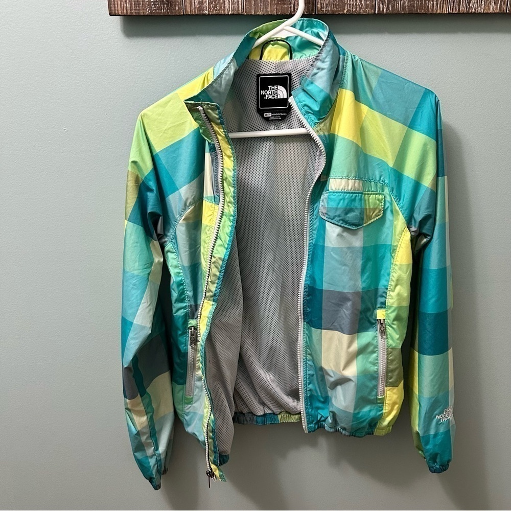 The North Face colorful plaid checker wind breaker jacket women’s XS - Picture 5 of 12